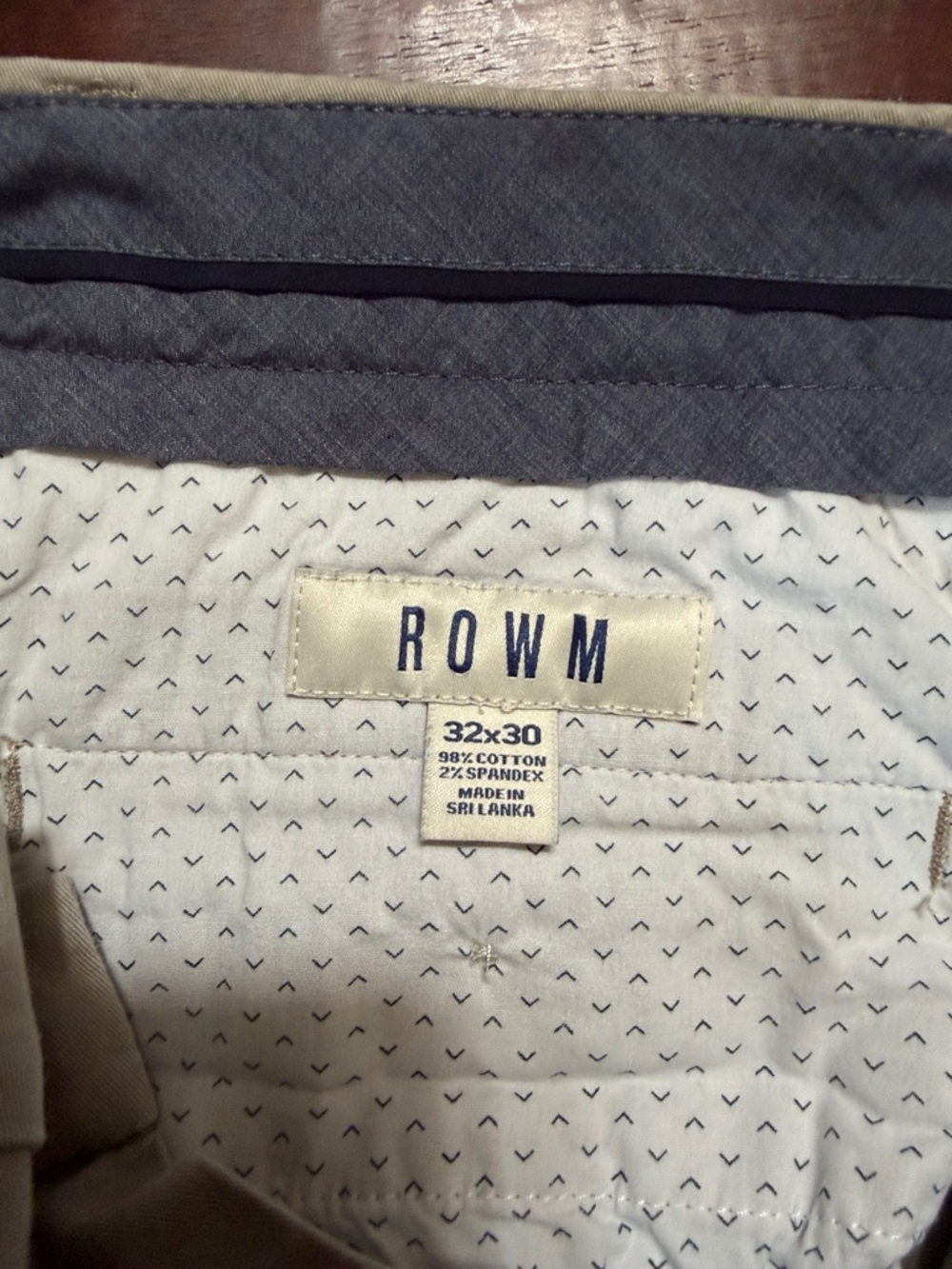 ROWW Men’s Chino Pants - Khaki with Navy Lining